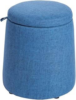 JDSFKX Poggiapiedi in Tessuto Multifunzione Sgabello di Stoccaggio, Sgabello in Legno Massello Pouf Puff Sgabello Risparmia Spazio, per Soggiorno e Camera da Letto