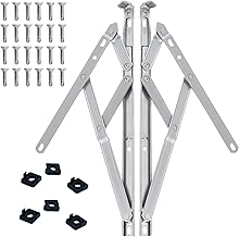 Universal Window Hinge Kit, Pair of 16 inch (405mm) Window Stays/Friction Hinges Double Glazing Friction Stay PVC 17mm Stack uPVC Window Friction Stay Hinges Top Hung/Side Hung