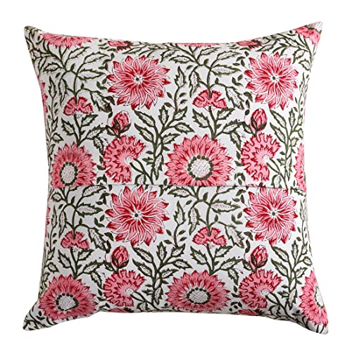 Image of Ravaiyaa - Attitude is everything Cotton Hand Block Printed Soft Cushion Cover Pillow Case 16 inch Square Cushion Sham Set of 2 Piece