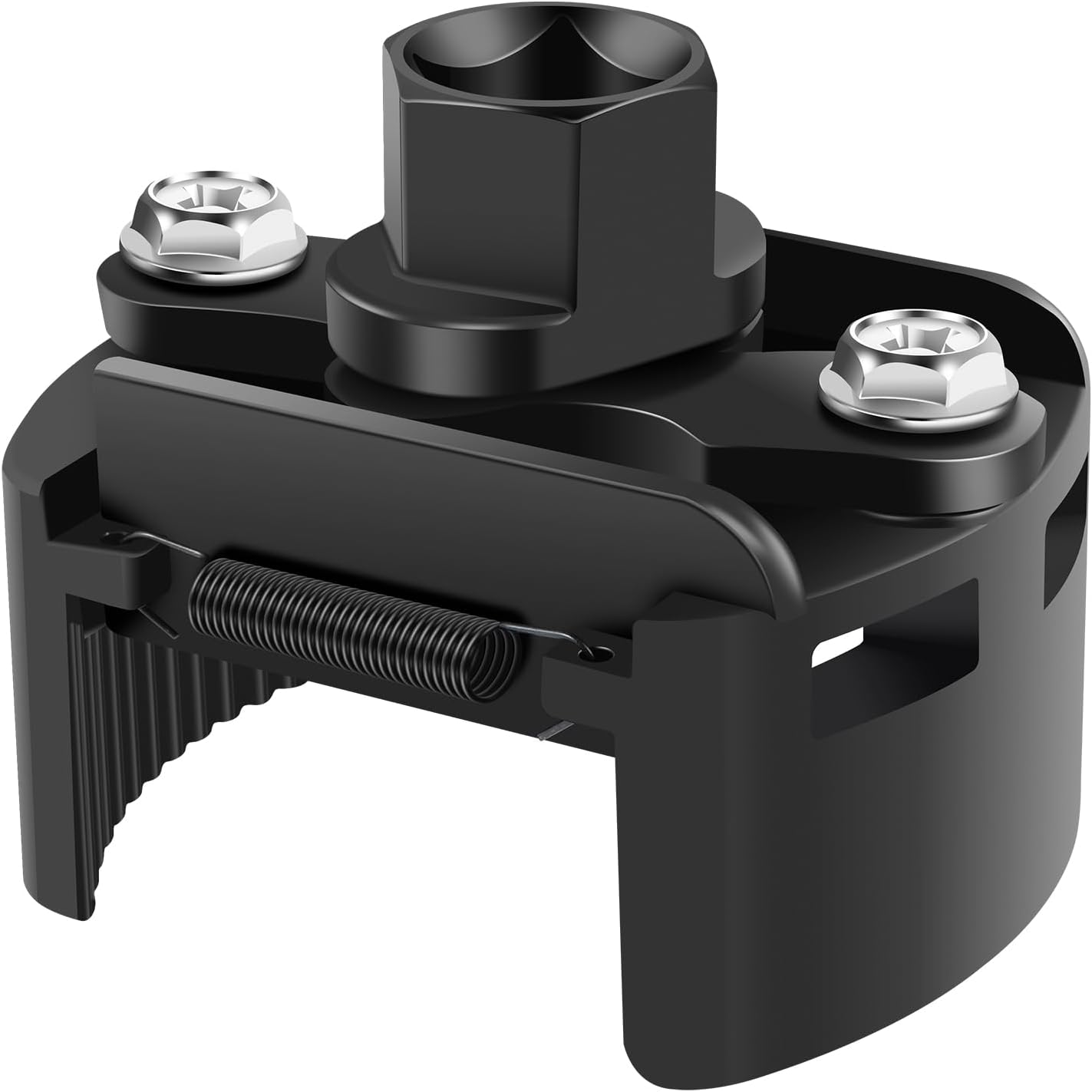 Oil Filter Wrench, Compact, Safe, Sturdy, Adjustable, Box End, Brushed, Chromium Vanadium Steel, 6 x 5.5 x 6.5 cm, Automotive Oil Filter Wrench