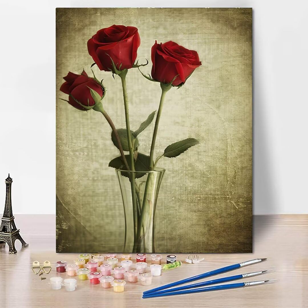 RNXAOPEN Numéro d’Art Moyen Format – Plant Flower – Loisir créatif – Kit de Peinture par NuméRos – Activité détente et créative – Dès 288 Ans 100x130cm – Version française 7049-4