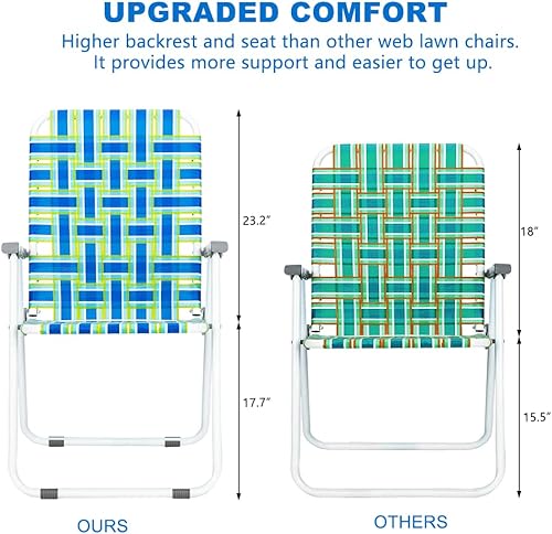 Miniatura 3 de VINGLI Juego de 4 sillas plegables de malla para patio, silla de playa al aire libre, silla de comedor portátil para patio al aire libre, jardín