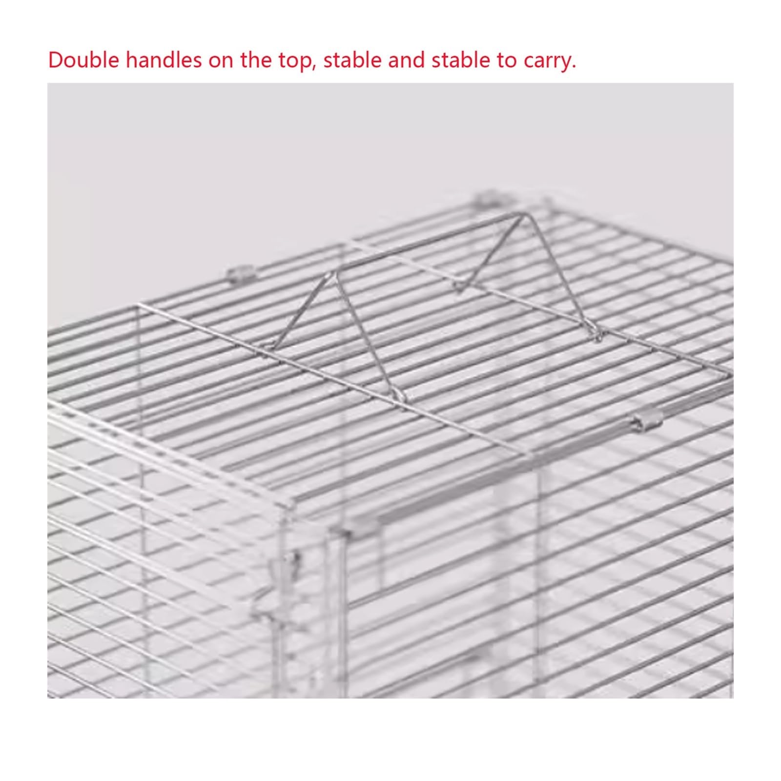Jaula para pájaros, Jaula para Loros de Acero Inoxidable Plegable para Exteriores, Jaula portátil de Mano para Transporte de Aves (Blanca)