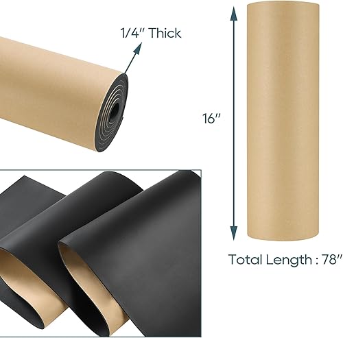 Miniatura 18 de NATGAI Esponja de neopreno con lámina de goma de espuma adhesiva de 1/4 pulgadas de grosor x 12 pulgadas de ancho x 54 pulgadas de largo, cortado a