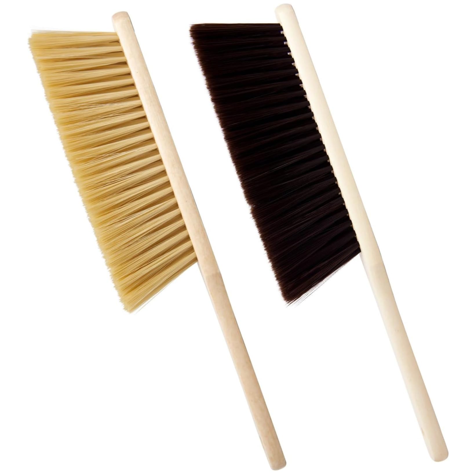 2Pcs Hand Brush with Wooden Handles Soft Bristle Brush for Household Cleaning Home Cleaning and Dusting Brickwork Office Use Hand, Stiff, Soft Bristle, Wooden Scrub