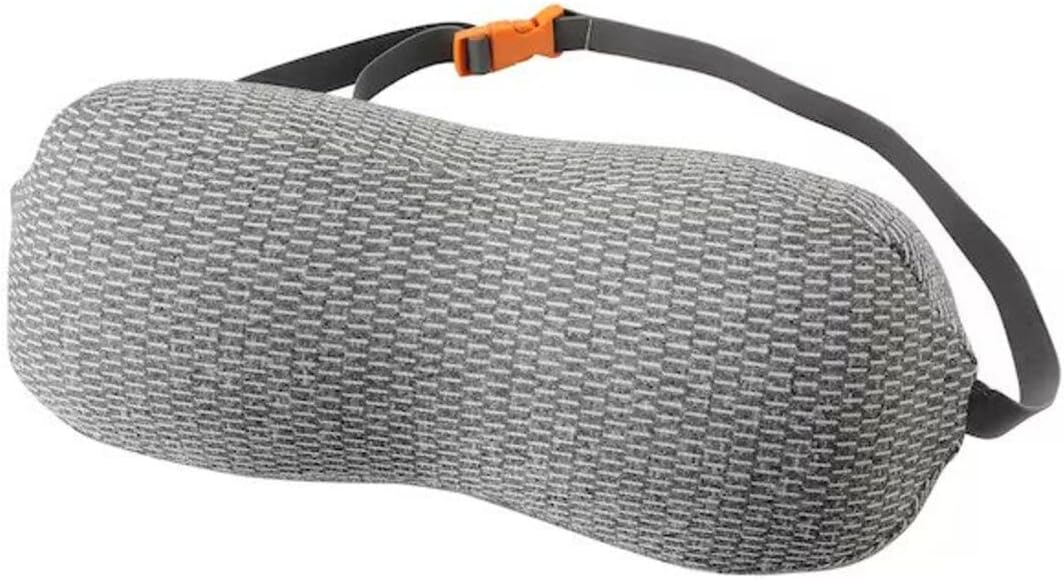 RAGGARV Neck/Lumbar Pillow, Grey, Adjustable Straps, 28 x 12 cm, Polyurethane Foam