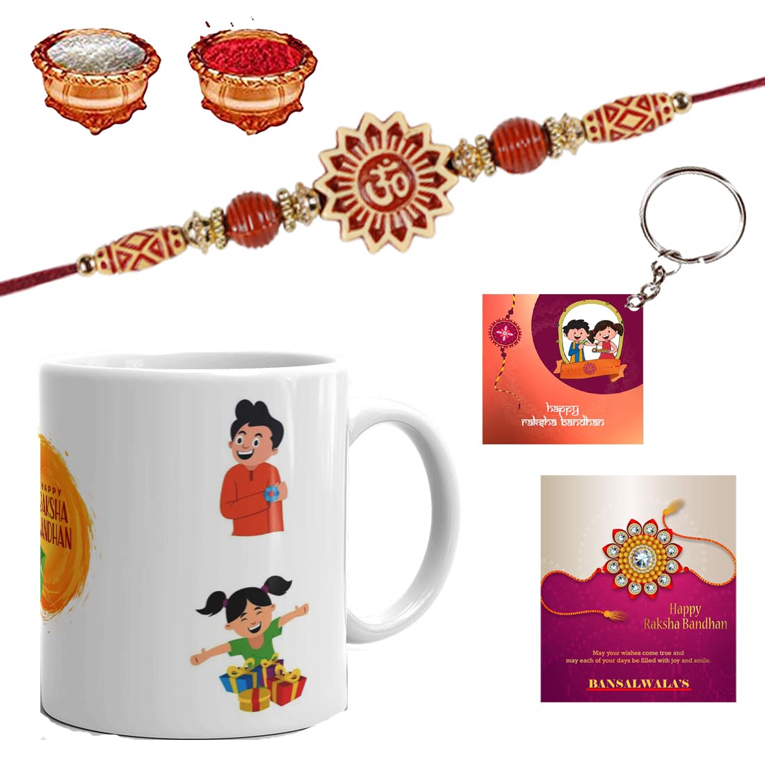 BUC Care & Thank You Designer Rakhi with Printed Ceramic Coffee Mug, 1 Packet Roli Chawal, 1 Rakshabandhan Greeting Card, 1 Keychain (KCC30) (B098KJ4XWS) Amazon Price History, Amazon Price Tracker