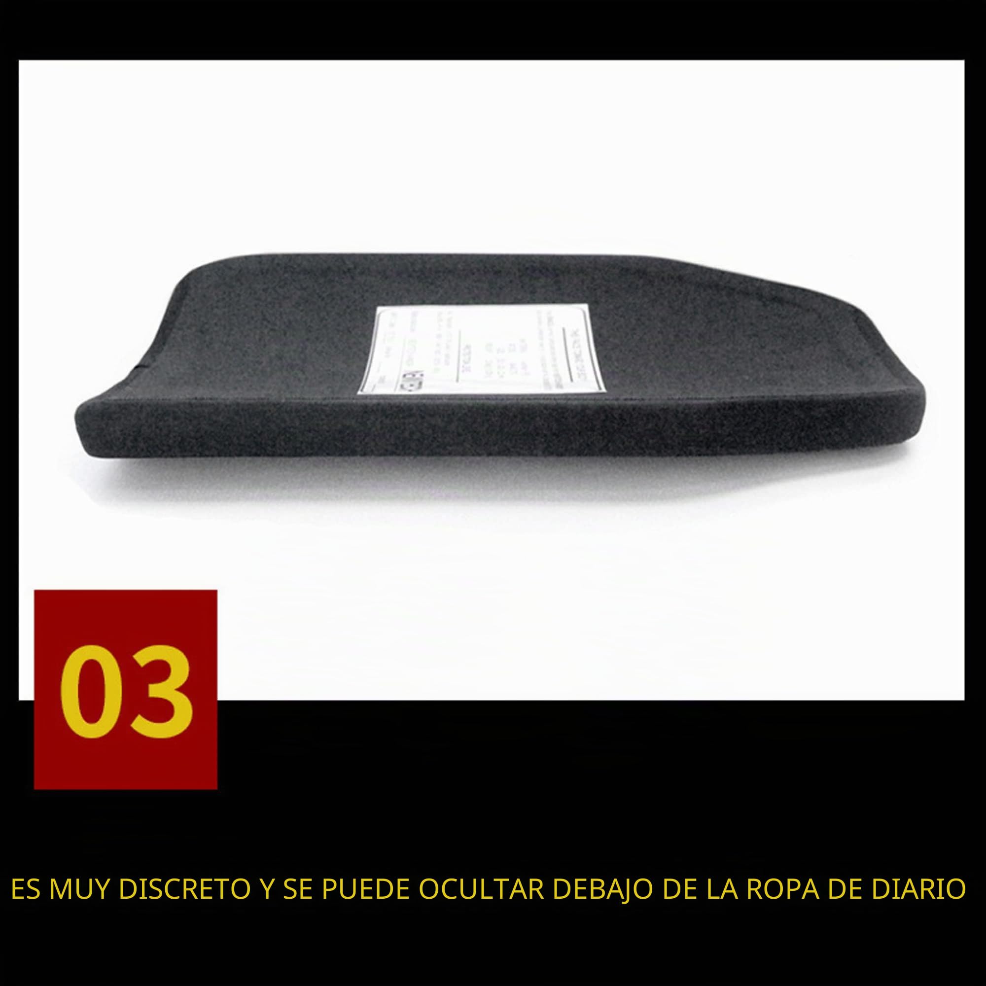 Placa de Chaleco antibalas - NIJ IIIA Nivel PE Placa Protectora de Espalda y Pecho Placa de inserción Independiente para protección de Seguridad Personal