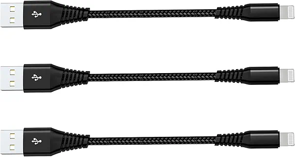 [Apple MFi Certified] Short iPhone Charging Cable(3Pack 8 Inch),USB to Lightning Charger Cord for Apple,Nylon Braided Fast Charging Data Syncing Cable for iPhone 14/13/12/11/XS/XR/X/8/7/6/iPad/Airpods