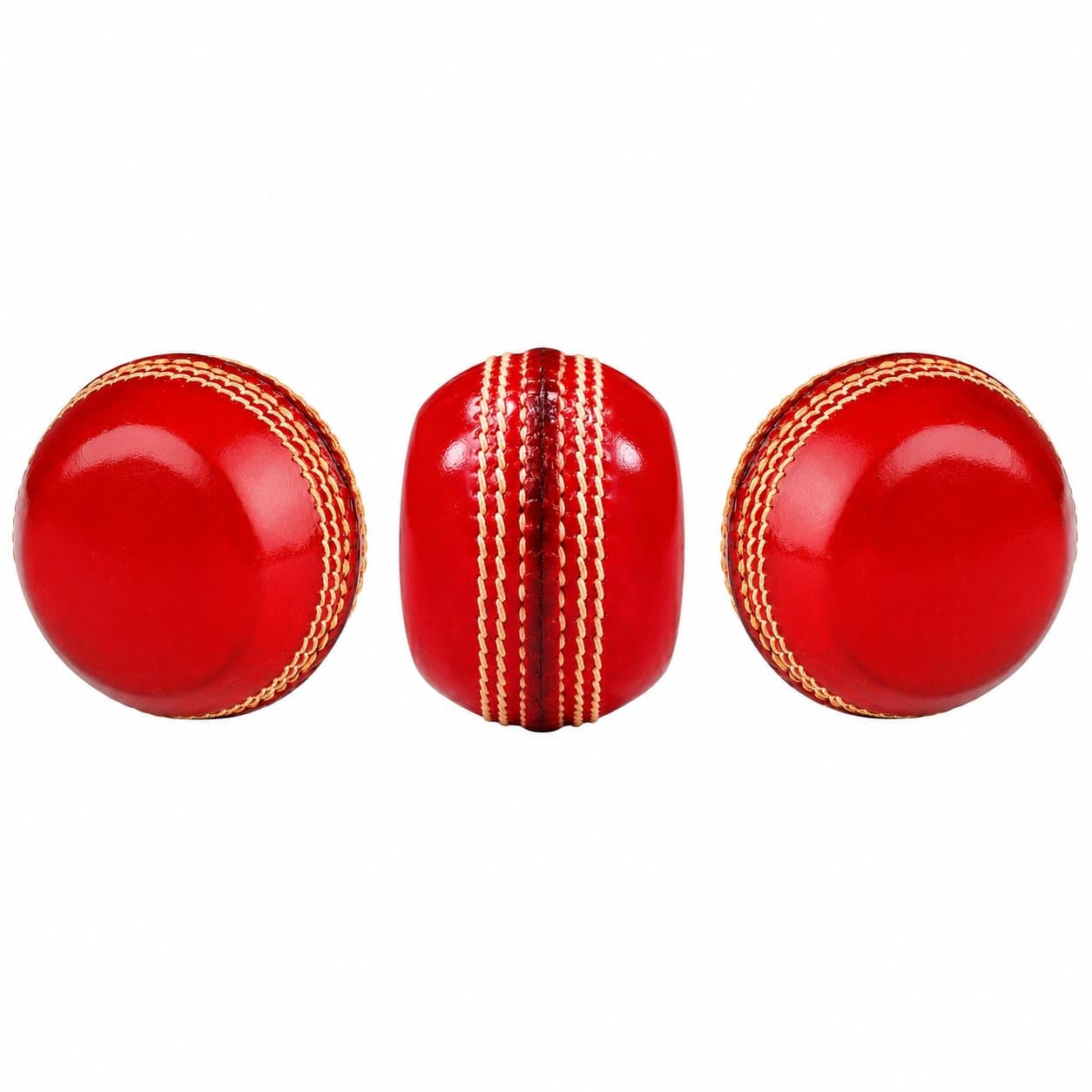 Leather Exterior Middling Training Flat Sided incredi Cricket Ball - Red, Nylon Stitched, Hand Made, High-Rebound Cork Core - Ideal for Training & Matches (Pack of 1)-picture-17