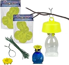 TAP-TRAP® Yellow - 10 Original Trap Plugs - The Real Eco Bait + Garden Hanging Ties (10 pcs Yellow)