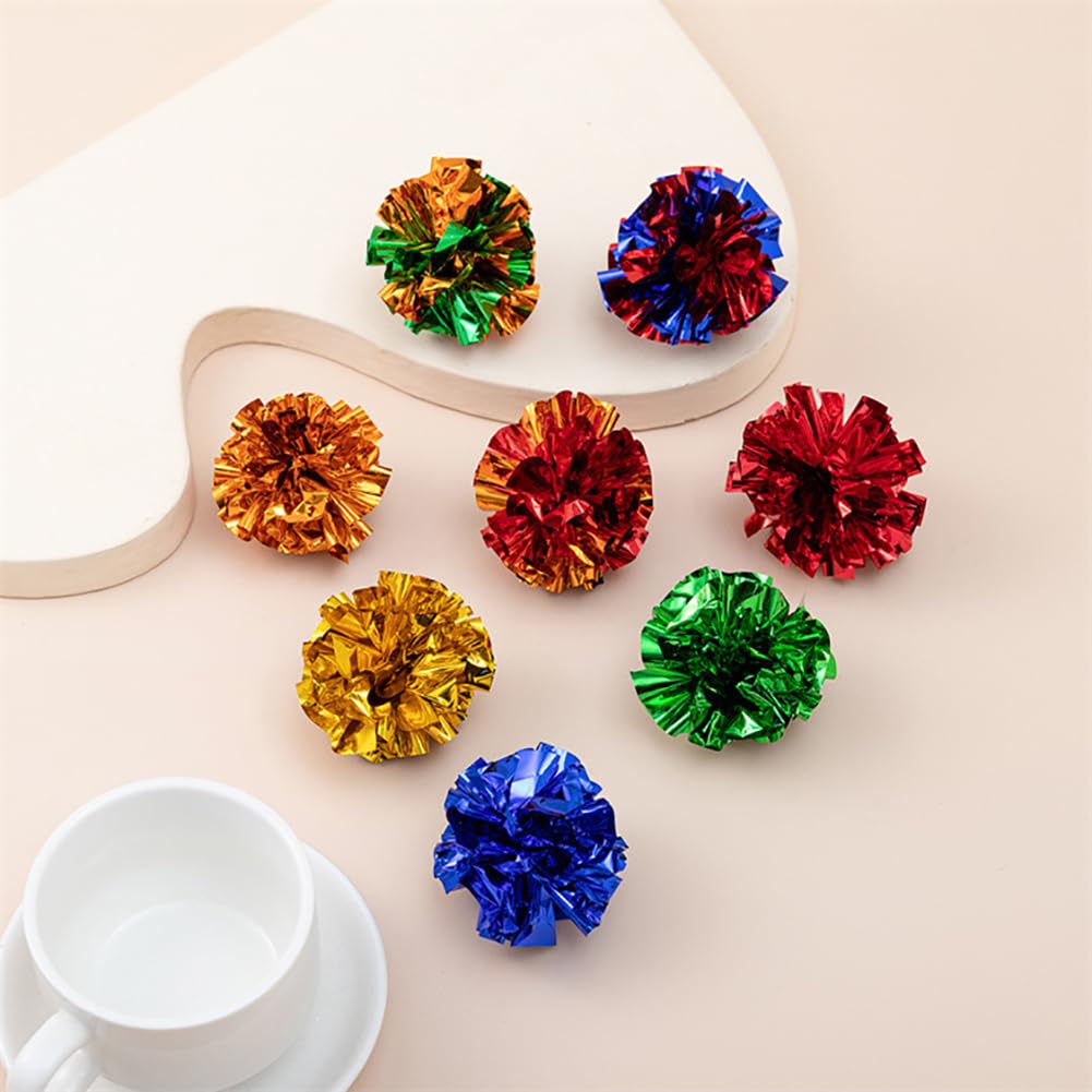 UUYYEO 30 Pcs 5.5cm Bulk Cat Crinkle Ball Toys Interactive Cat Toy Balls Cat Chase Balls Kitten Soft Ball Toys Cat Playing Balls Kitten Exercise Toys Puppy Chew Balls