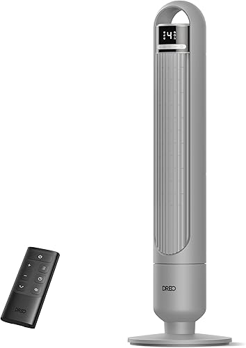 Dreo Ventilador de torre para dormitorio, ventilador oscilante de 90, ventilador de pie con 3 modos, 4 velocidades, ventiladores de enfriamiento con