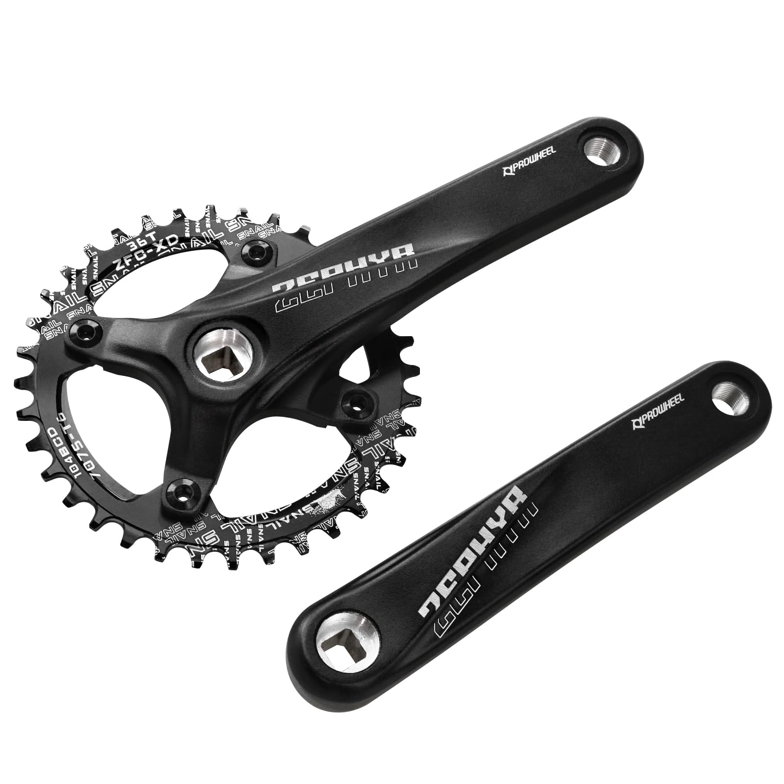 Juego de Bielas Cuadradas de 170 mm para Bicicleta de Montaña con Plato 104 BCD 32/34/36 / 38T, Manivela MTB de Aleación de Aluminio