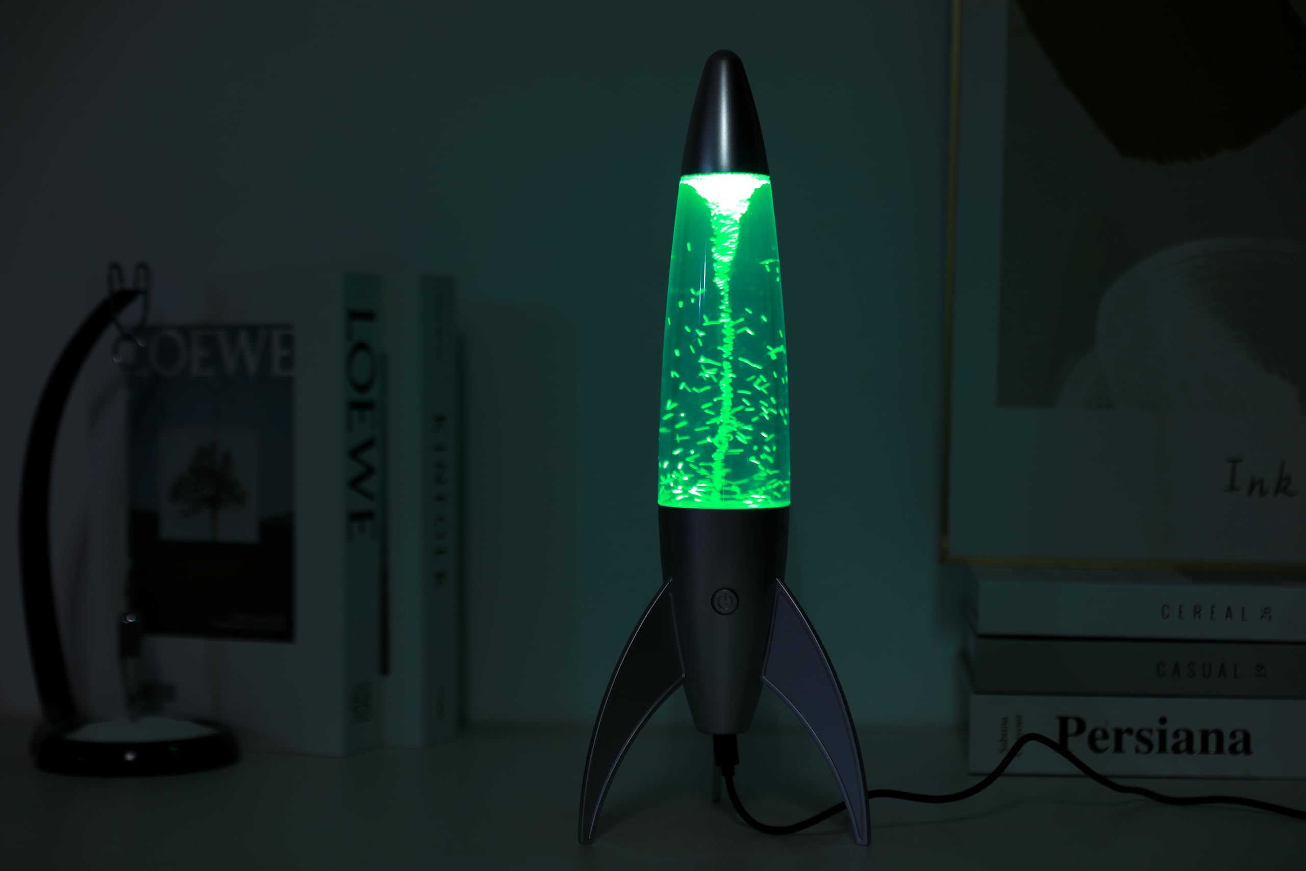 I-TOTAL - Lavalampe LED Tornado Grau, Farbwechsel RGB - 36 cm