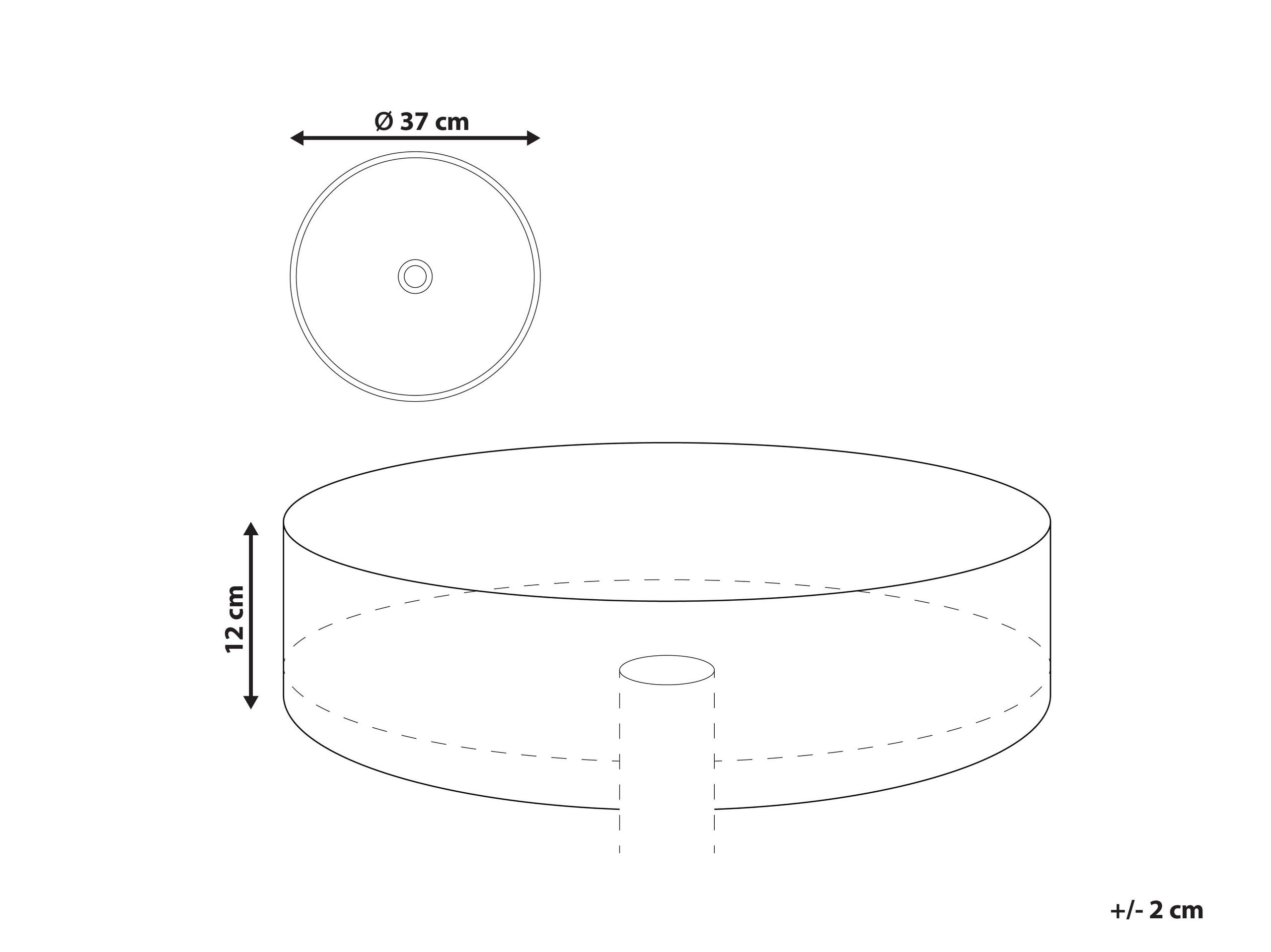 Umywalka łazienkowa nablatowa ceramiczna mat okrągła 37 cm niebieska Gudar