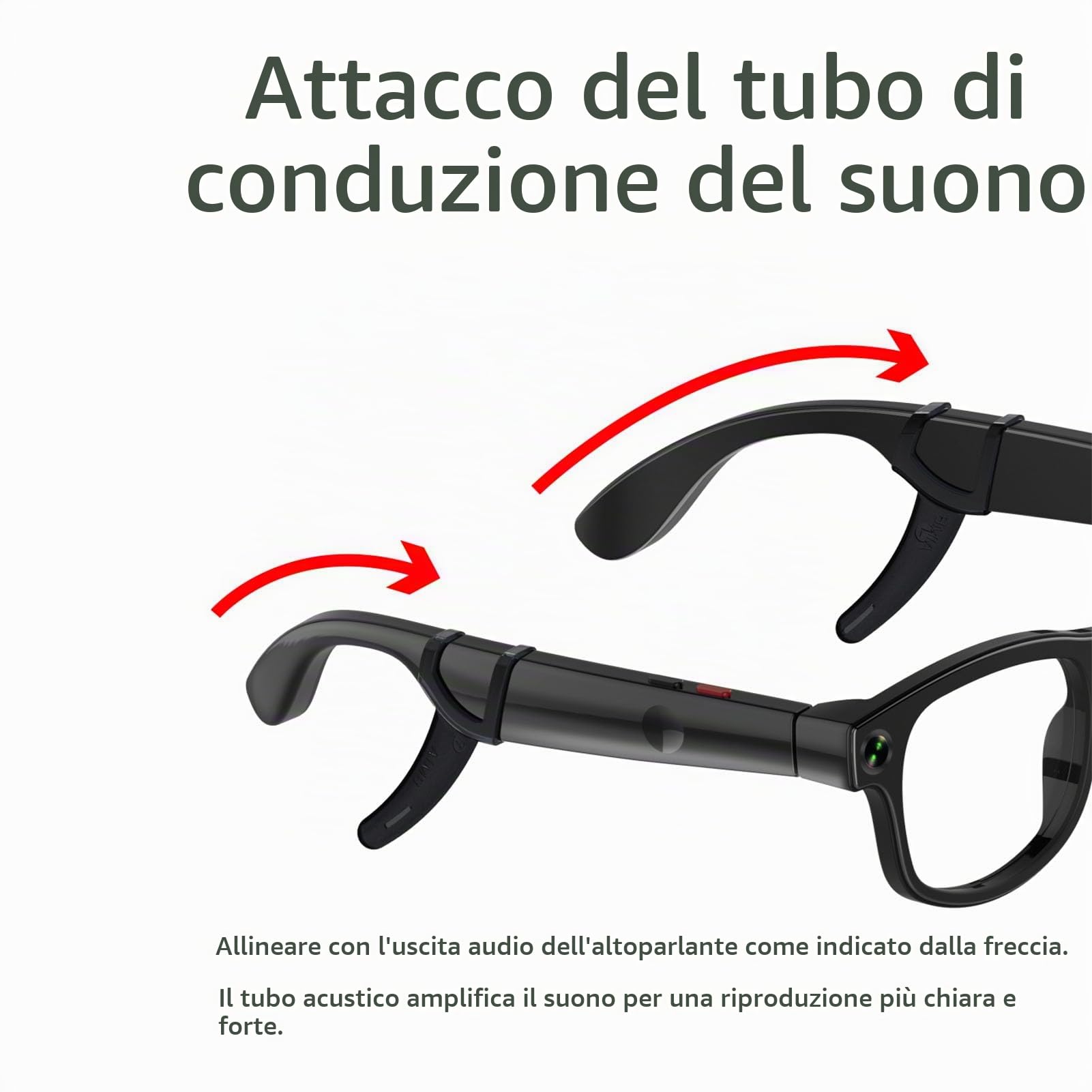 Bewinner AI Smart Glasses with Camera, 1080p HD Registrazione di Foto da 5 MP, Assistente Vocale, Chiamate Musicali Bluetooth, Anti-shake, Occhiali da Sole per i Lavori di Viaggio