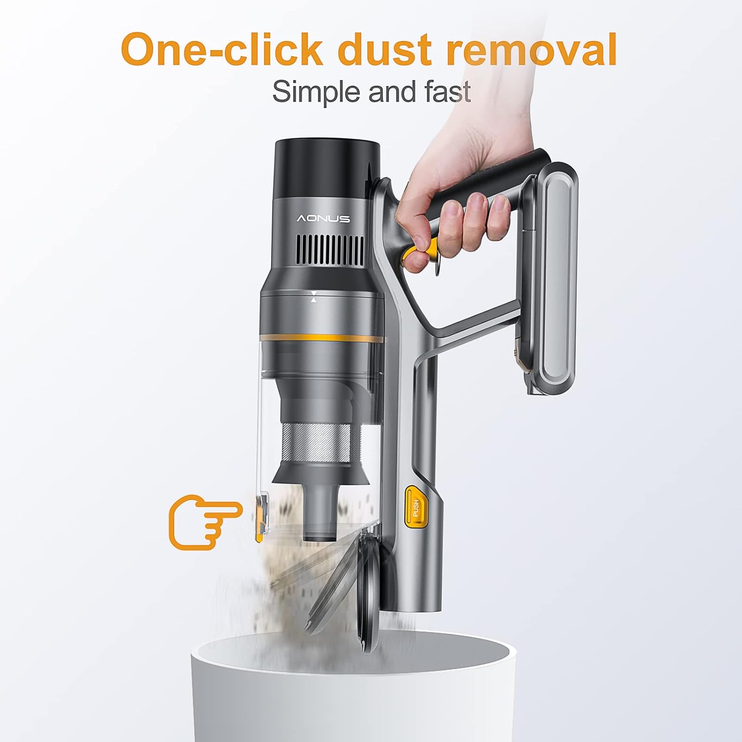 aonus A9 Aspirapolvere senza Fili Potente 33KPa 500W, Scopa Elettrica senza Fili con Touchscreen, 4 in 1 Aspirapolvere Ricaricabile Autonomia 60Min per Pavimento Tappeti Peli Animali