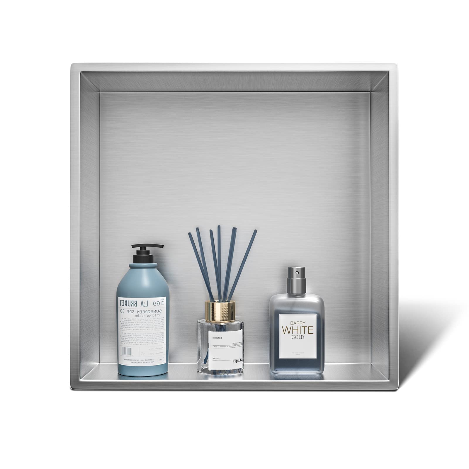 UWYTGF Stainless Steel Shower Bathroom Wall Niche Waterproof Recessed Wall Mounted Insert Storage Shower Caddy for Bathroom Shampoo