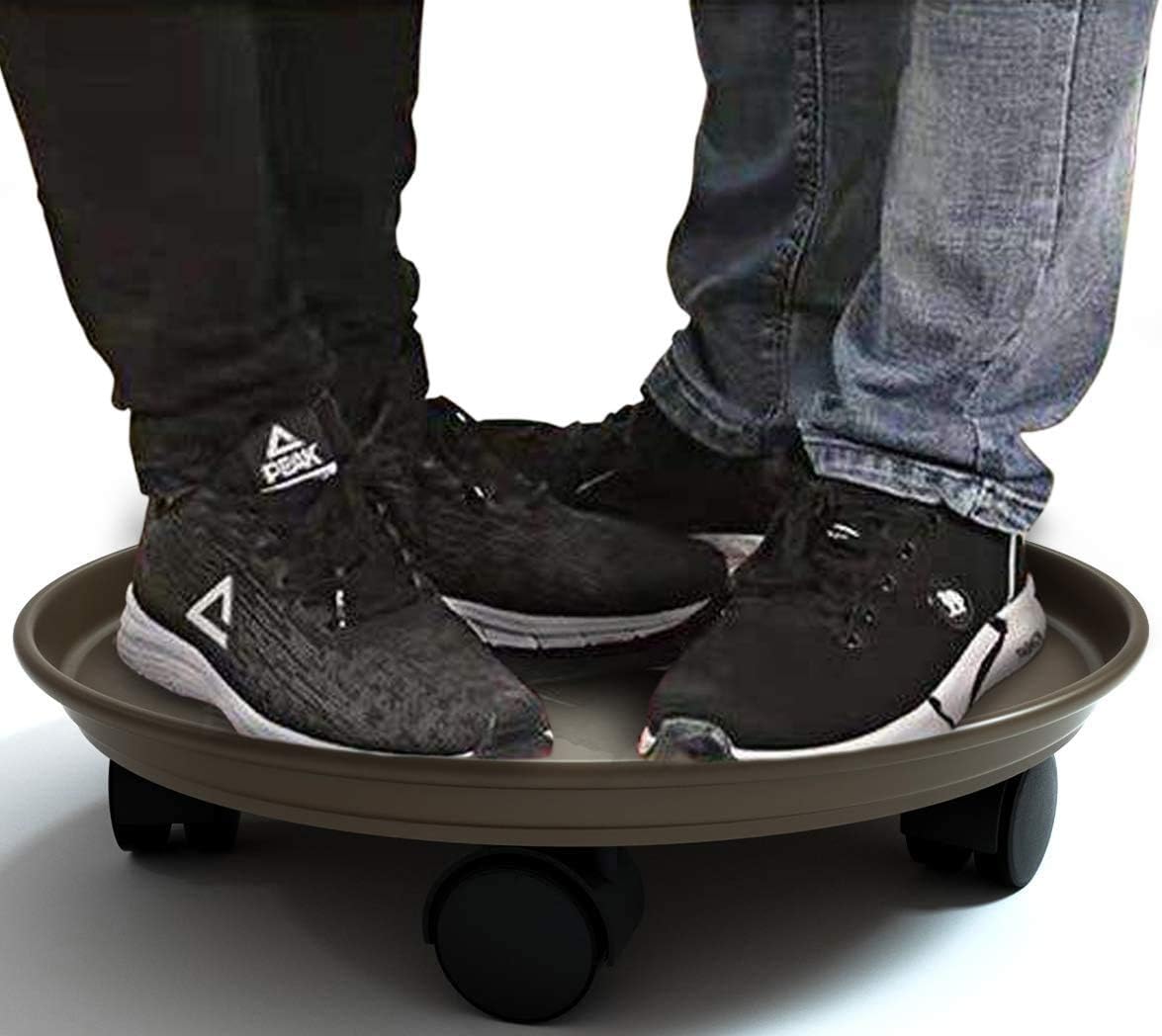 Plant Caddy with Wheels 15.5 Inch - 2 Pack Plant Caddy on Wheels Heavy Duty,Plant Dolly Plant Tray with Wheels Planter Caddies Indoor/Outdoor, Brown