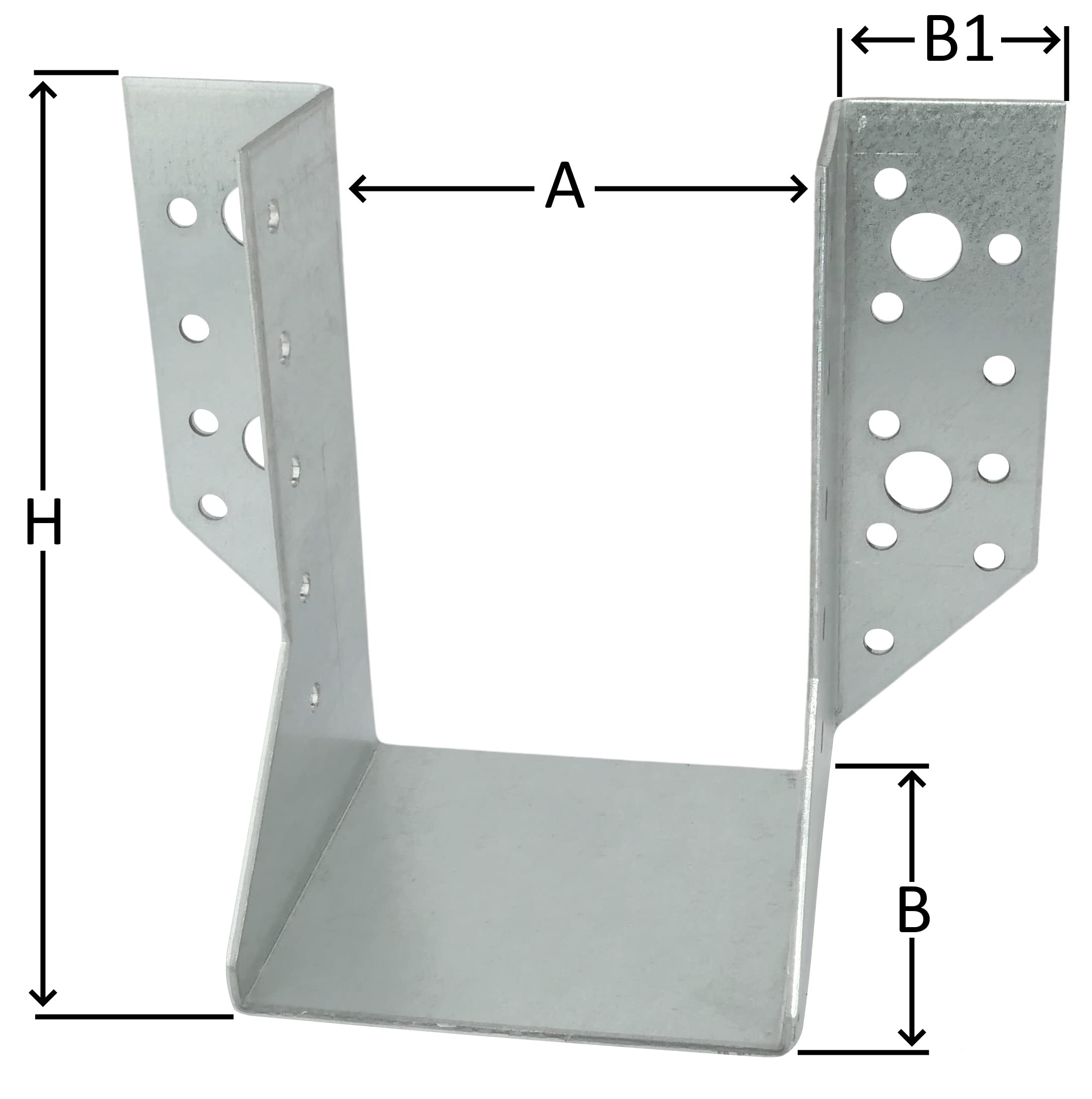 Staffa Per Travi In Acciaio Zincato - 70x125x75mm, 32 Fori, Set Di 2 - Foto 7