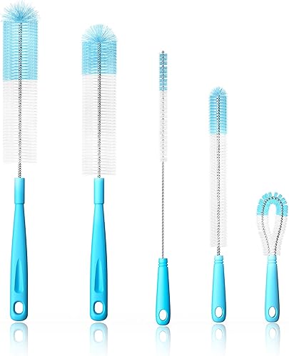 Miniatura 1 de 5 cepillos de limpieza de botellas multiusos, limpiador de botellas para lavar botellas estrechas de vino cerveza, termos, S'Well,