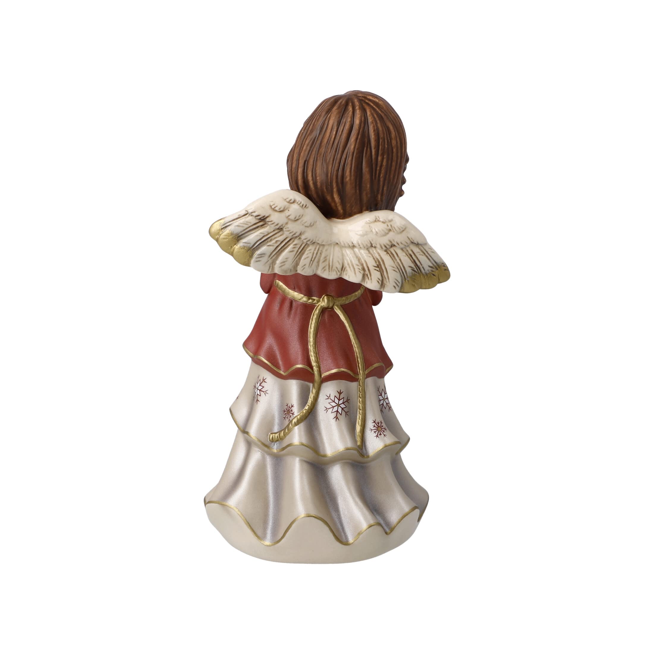 Goebel X-Mas Engels-Figur Friedliche Weihnachtszeit aus Porzellan mit Swarovski-Stein Mehrfarbig, Maße: 8cm x 8cm x 16cm, 41-624-02-1