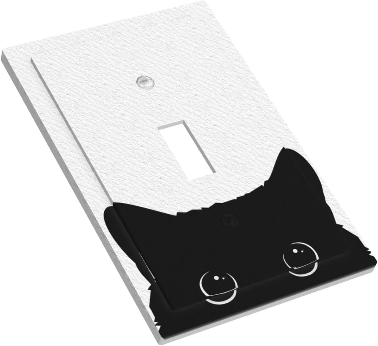 Cute Cat 1 Gang Light Switch Cover Decorative Single Toggle Wall Plate Home Switchplate Electrical Faceplate for Bathroom Kitchen Decor