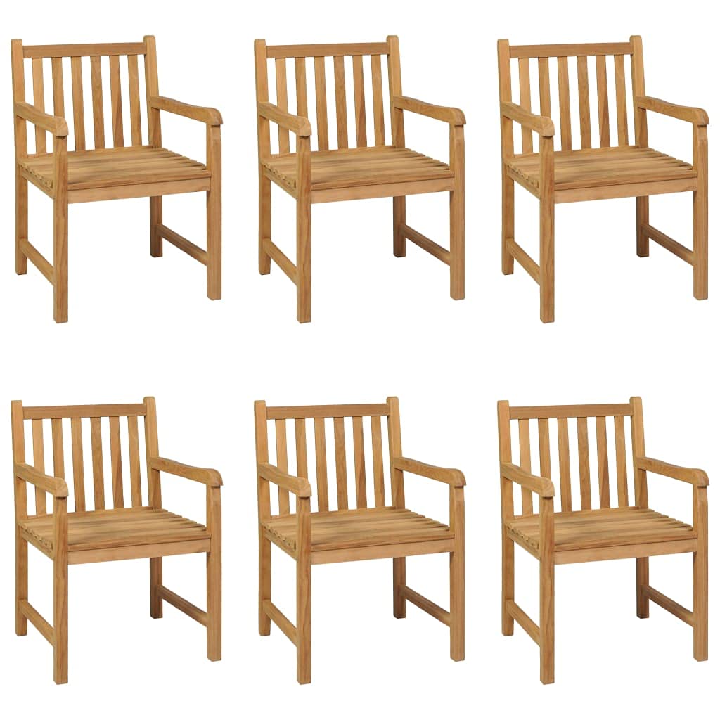Set di 7 mobili da giardino in legno di teak massiccio, 180 x 90 cm, con 6 sedie, per terrazza, balcone e veranda, resistente alle intemperie, robusto, per sala da pranzo e lounge