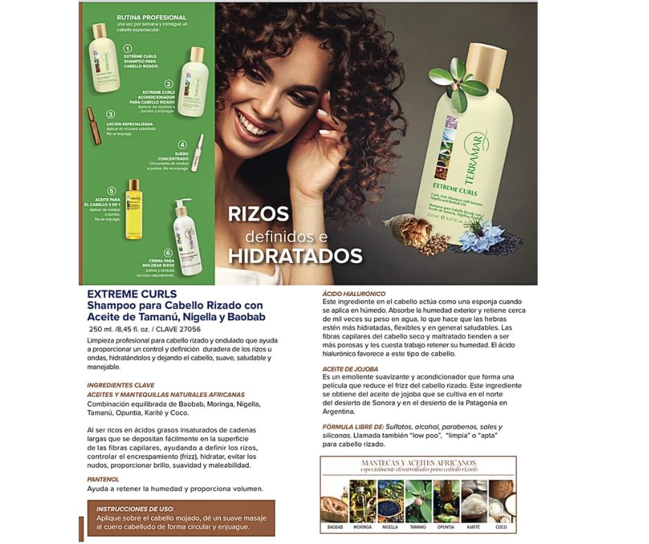 Miniatura 3 de Generic Champú y Acondicionador Rizos Terramar, 8.37 Fl Oz (Paquete de 2)