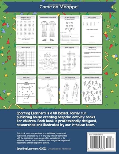 Mbappe Activity Book For Kids Aged 6-12: Football Themed Word searches, Mazes, Puzzles, Colouring in, Trivia (Football Fan Favourites)