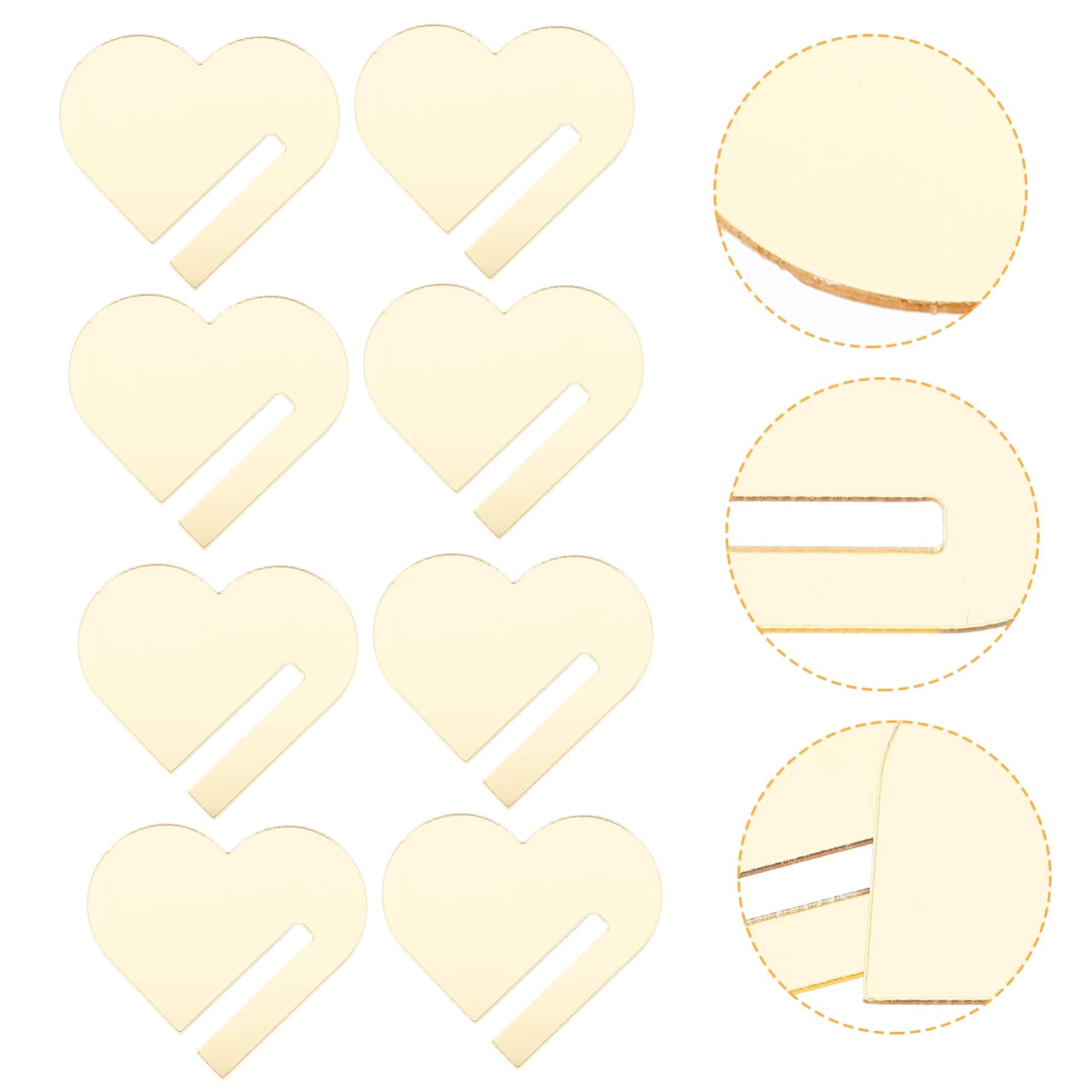 ABOOFAN 30pcs Heart Drink Tags Wear Resistant Acrylic Decorative Labels for Parties Weddings Events Easy DIY Markers for Wine Glasses Cups Beverages Heart Shaped Drink Identifiers