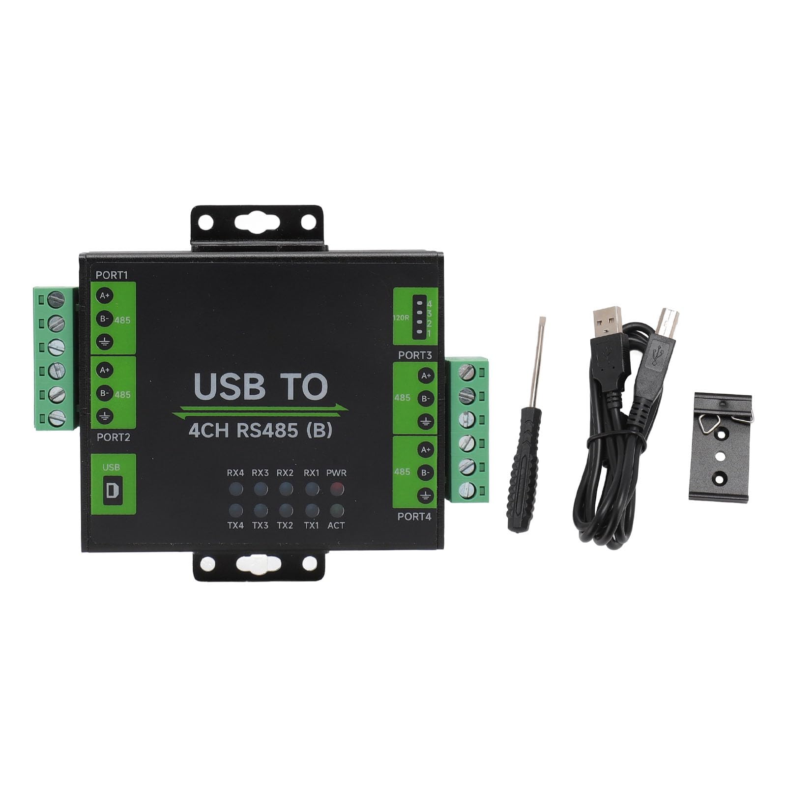 Bewinner Convertidor USB a RS485, Adaptador Aislado de Grado Industrial de 4 Canales para OS X, 11 10 8.1 8 7