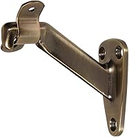Hillman 852873 Heavy Duty Handrail Bracket Antique Brass - Adjustable for Stairs, Easy Install, Secure Wood Rails
