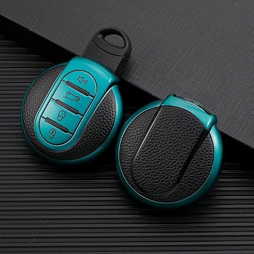 Miniatura 3 de SANRILY Funda de cuero para llave Mini Key Case Shell Key Holder con llavero, Verde