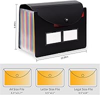 Vista 2 de CLOUDIA 24 Pockets Expanding File Folder, Accordian File Organizer, Expanding File Folder Expandable Cover, Portable Filing Box, Desktop Accordion