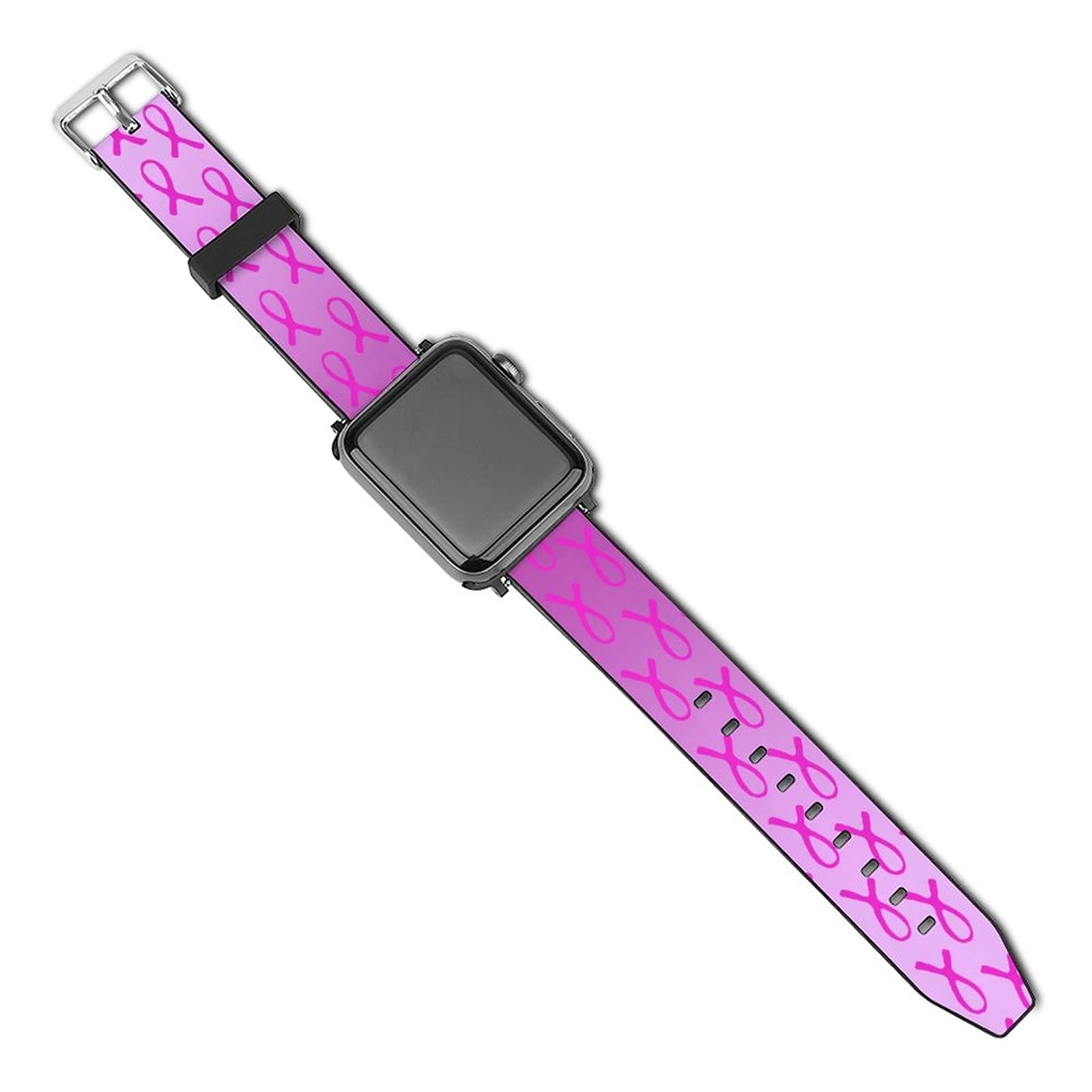 Replacement Bands Pink Breast Cancer Awareness Watch Straps Compatible With Apple Watch Band 38mm 40mm 42mm 44mm Leather Wristband For Iwatch Series 6 5 4 3 2 1 SE