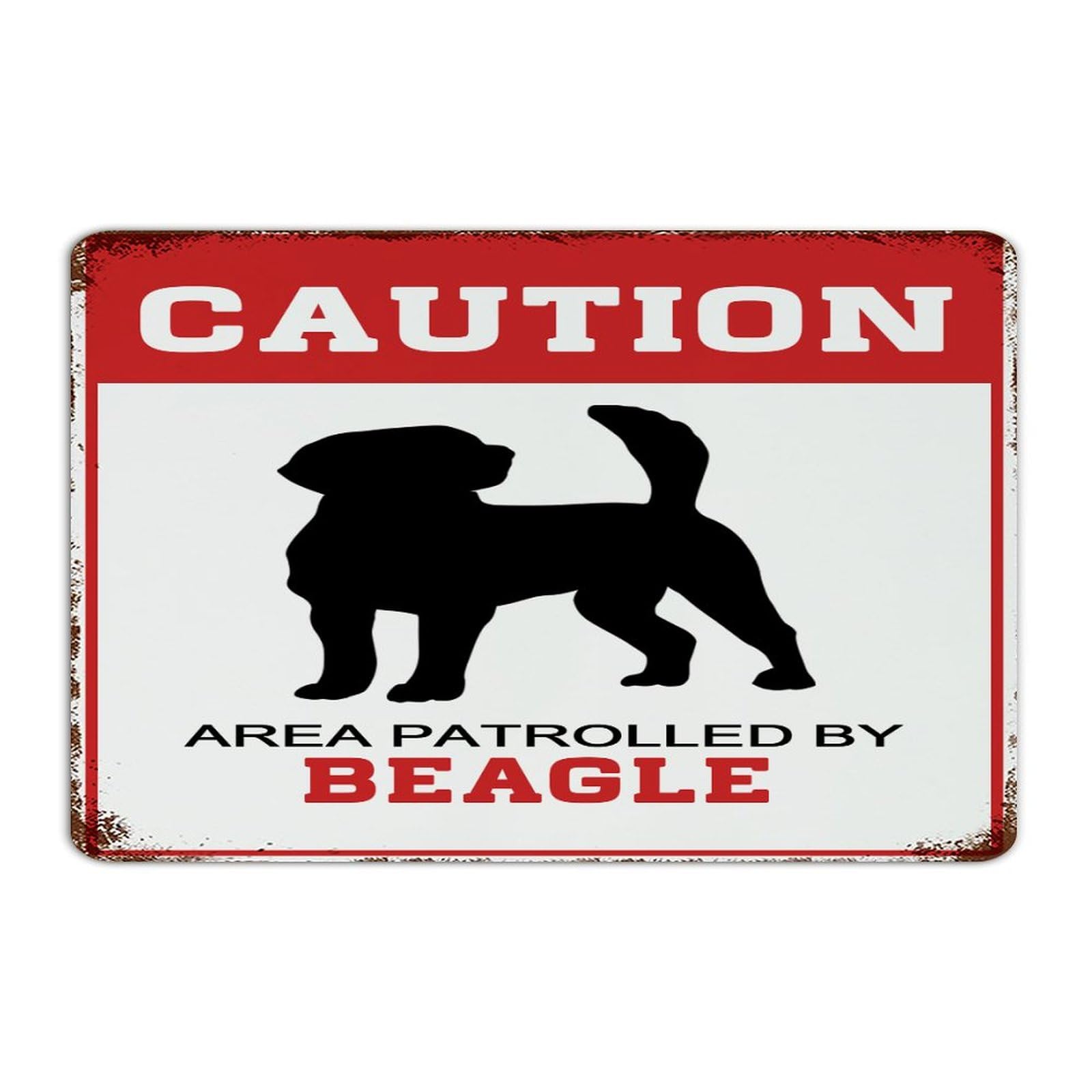 Plaque Beagle contre intrusions panneau métal de garde maison et jardin 30x45 cm
