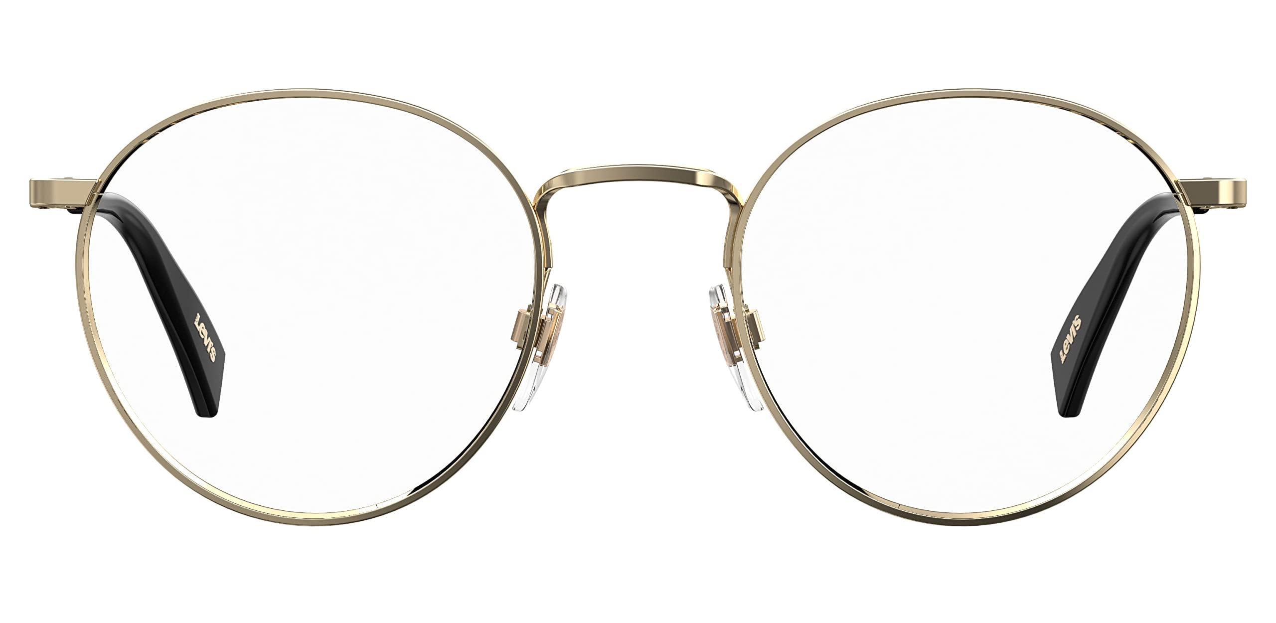 LEVI'S Brille mit Sehstärke für Herren optional mit Sonnenbrillentönung oder Blaulichtfilter, Panto, gefertigt aus Edelstahl, Modell: 103438 (inklusive Brillenetui)