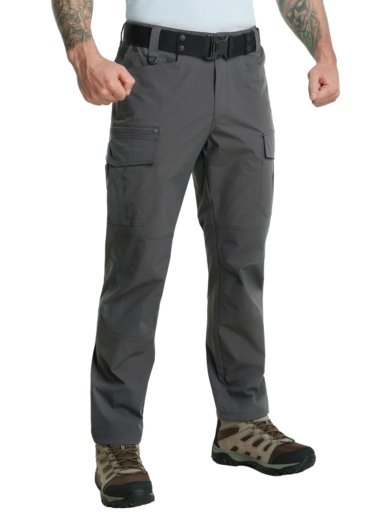 Flyplus Wanderhose Herren, Outdoor Hosen Leichte Cargohose für Herren Wasserabweisend Trekkinghose Schnell Trocknende Stretch Arbeitshose