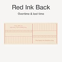 Vista 4 de TOPS Tarjetas de tiempo, semanales, 2 caras, días con nombre, 3-3/8 x 8-1/4 pulgadas, Manila, impresión verde/roja, 500 unidades (1260)