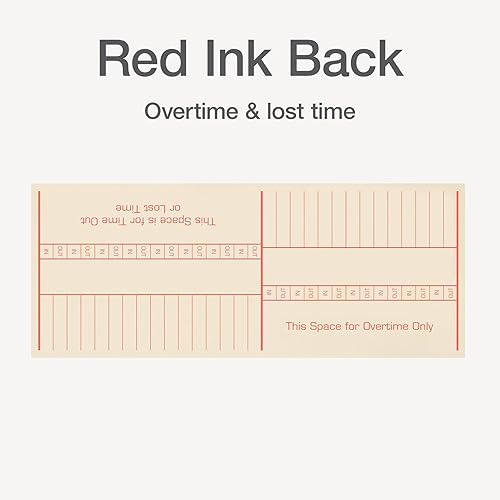 Miniatura 4 de TOPS Tarjetas de tiempo, semanales, 2 caras, días con nombre, 3-3/8 x 8-1/4 pulgadas, Manila, impresión verde/roja, 500 unidades (1260)