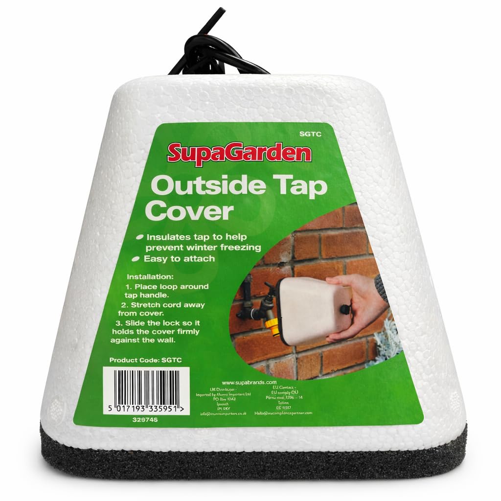 Axpower Inspirational Technology Empowering People White Outside Tap Frost Protector Cover | Insulated Polystyrene Thermal Tap Jacket | Waterproof Winter Protection To Prevent Freezing & Bursting Outdoor Taps