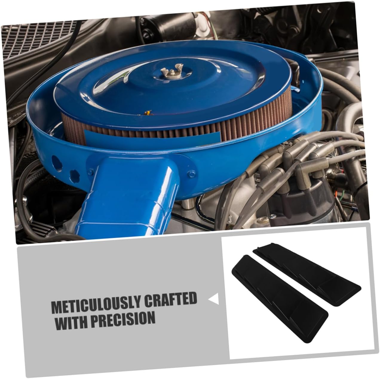 Sosoport 4Pcs Hood Vent Covers for Car Auto Hood Air Intake Louvers Vent Trim Stylish Car Accessories for Enhanced Aesthetic Appeal and Easy Installation