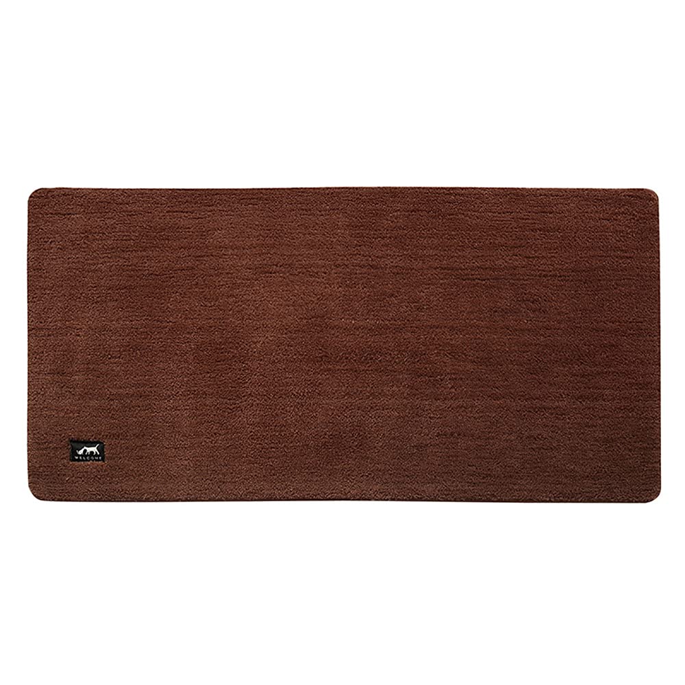 Tapis de bain antidérapant marron grand format pour WC et douche