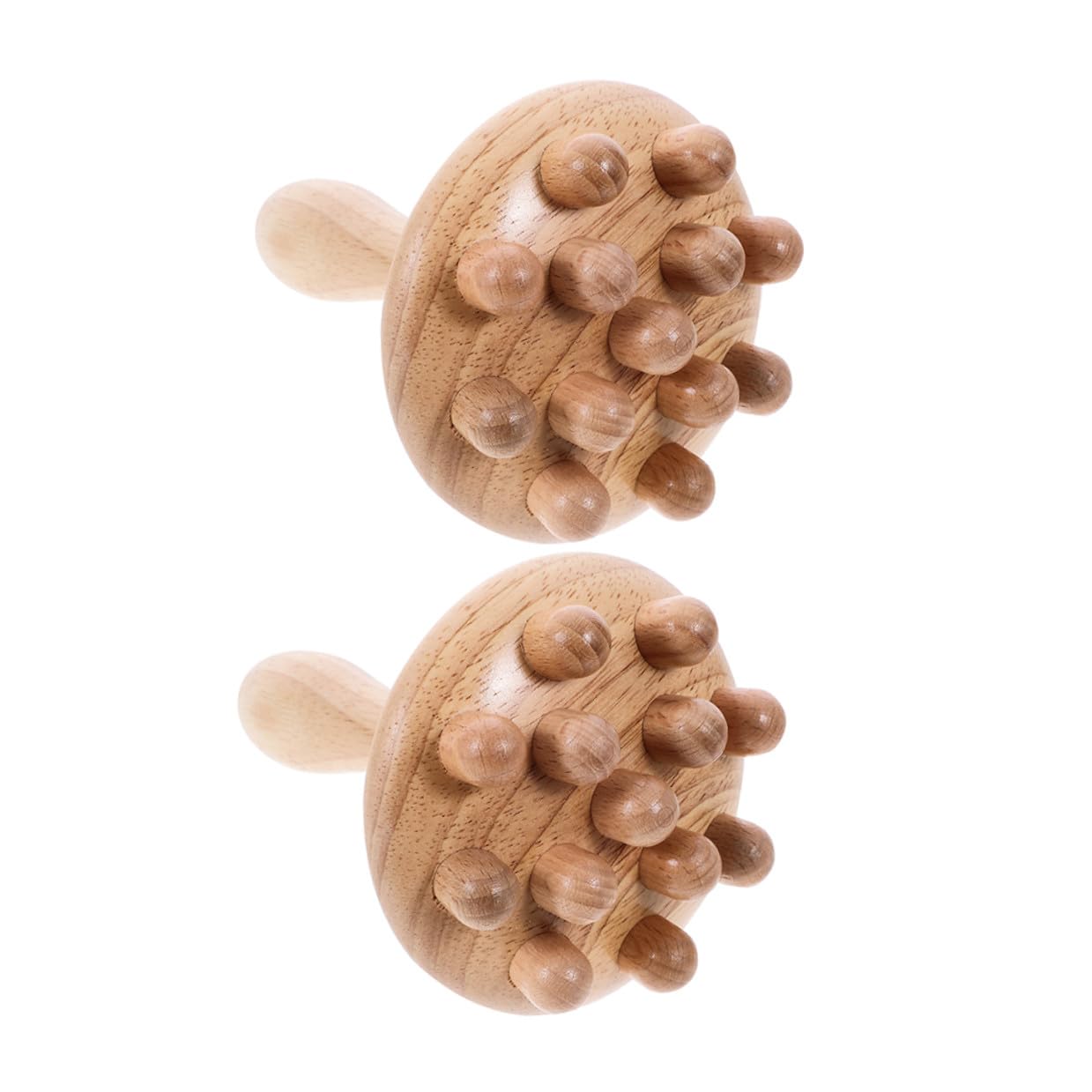 Peine Beige de Madera 2 Piezas Masajeador de Cuero Cabelludo | Textura Suave, Diseño Delicado y Práctico, Ayuda Circulación, Adecuado como Obsequio