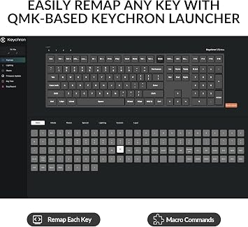 Keychron V6 Max Full-Size Wireless Custom Mechanical Keyboard - Gateron Banana Early Tactile Switch, QMK Programmable, 2.4 GHz/Bluetooth Connectivity (UK Layout) for Mac Windows Linux - Black
