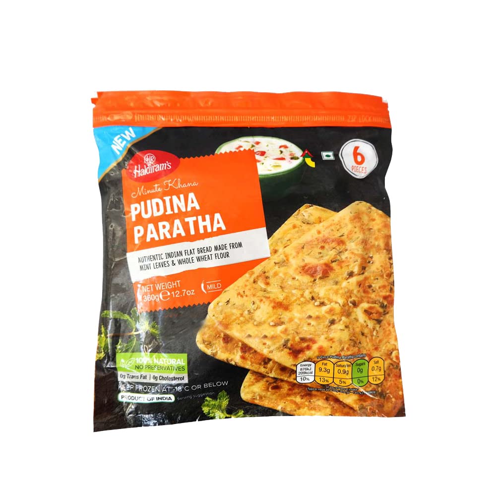 Haldiram's Pudina Paratha | 360G |Ready to Eat | 100% Fresh | Indian Origin