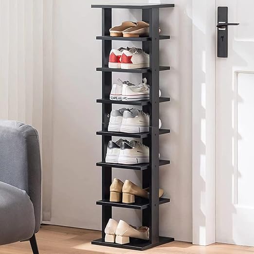 YUENFONG Verstelbare schoenenrekken, 30 stuks, verstelbare schoenhouders, 3 in hoogte verstelbaar, antislip, kunststof schoenenstapelaar, voor schoenenorganizer, kast, rek, zwart