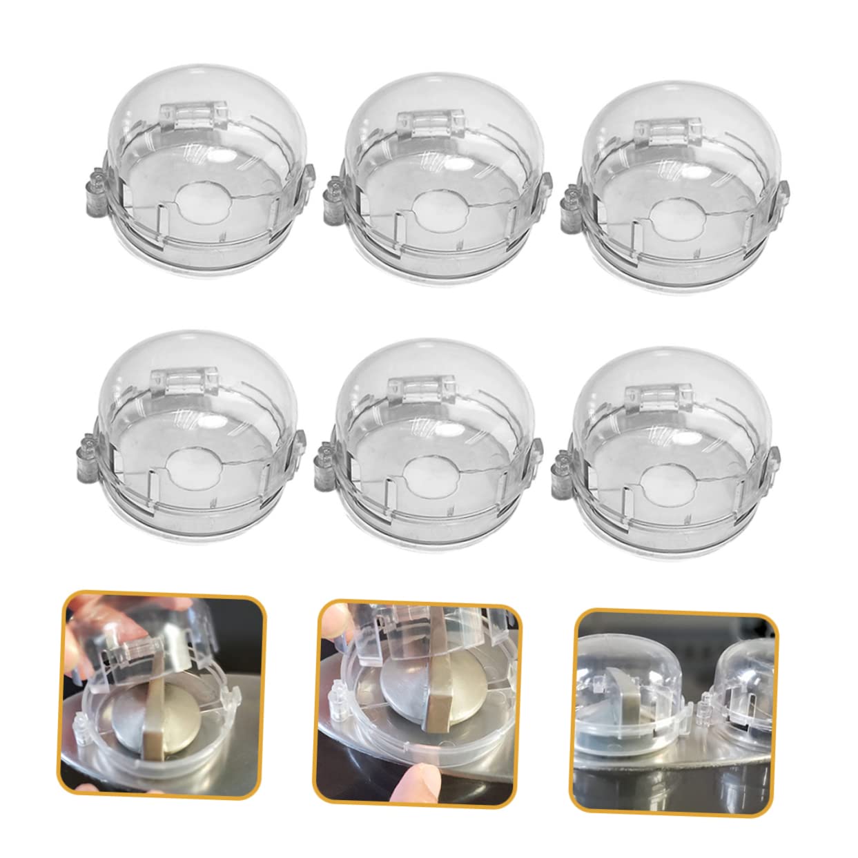 Toddmomy 6Pcs Safety Gas Stove Knob Covers Heat Resistant Kitchen Gadgets to Prevent Accidental Ignition Durable Design for Protection